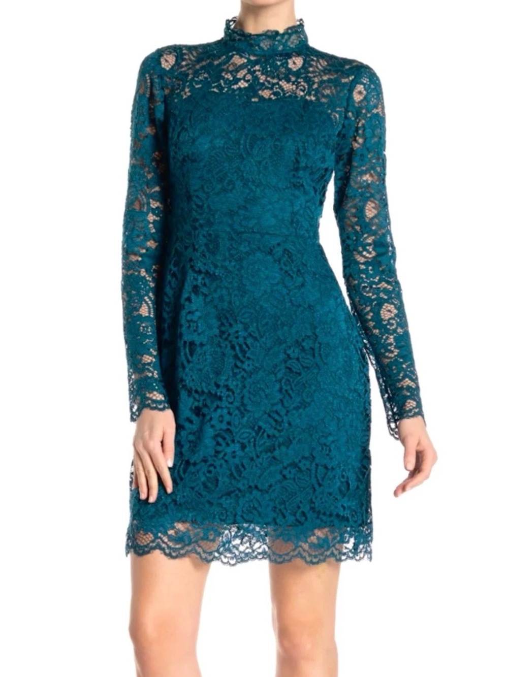 Betsey Johnson dark green lace cocktail dress